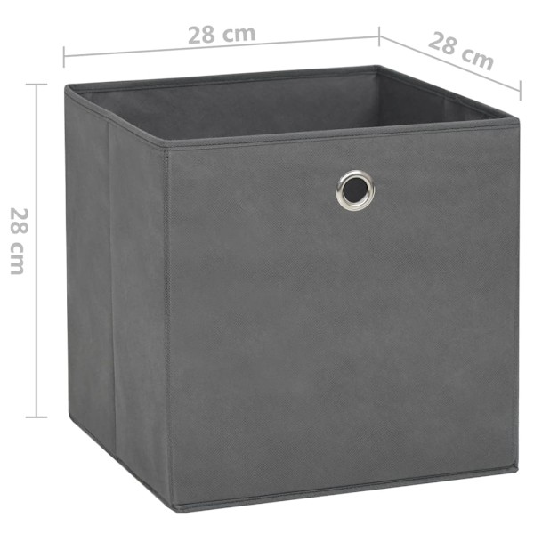 vidaXL Förvaringslådor 10 st non-woven tyg 28x28x28 cm grå grå