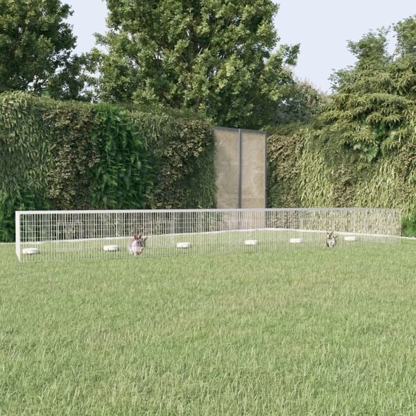 vidaXL Kaninhage 5 paneler 541x109x54 cm galvaniserat järn Silver