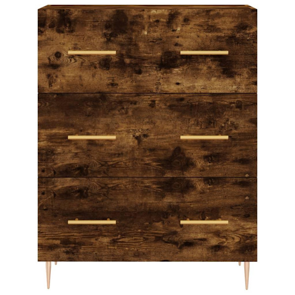 vidaXL Högskåp rökfärgad ek 69,5x34x180 cm konstruerat trä Brun