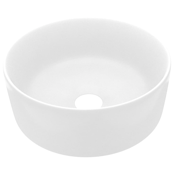vidaXL Lyxigt runt handfat matt vit 40x15 cm keramik Vit