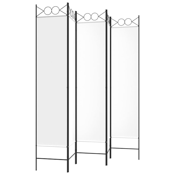 vidaXL Rumsavdelare 5 paneler vit 200x200 cm tyg Vit