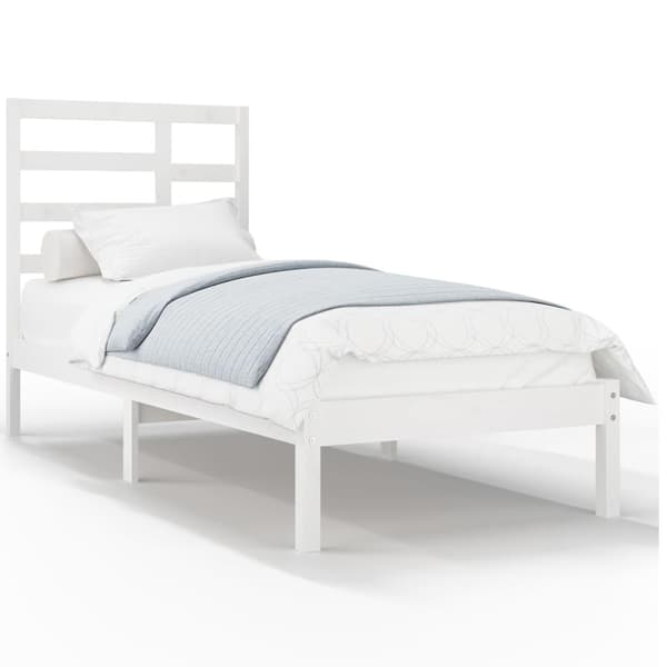 vidaXL Sängram vit massivt trä 100x200 cm Vit