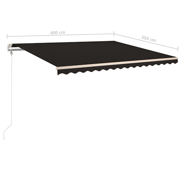 vidaXL Markis med stolpar manuellt infällbar 4x3,5 m antracit Antracit