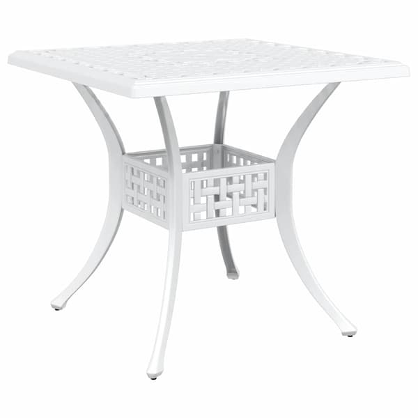vidaXL Trädgårdsbord Set 5 pcs Vit Gjutet Aluminium Vit