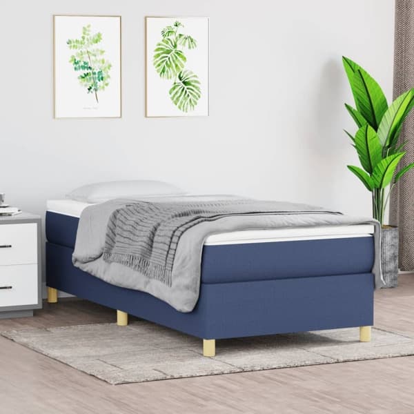 vidaXL Ramsäng med madrass blå 80x200 cm tyg Blå