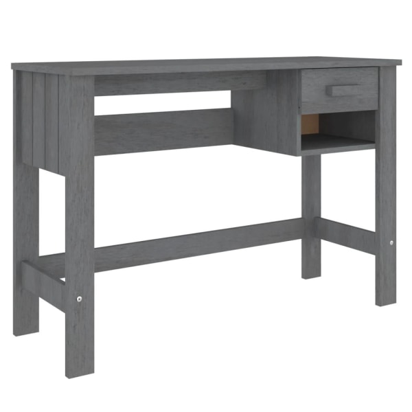 vidaXL Skrivbord HAMAR mörkgrå 110x40x75 cm massiv furu grå