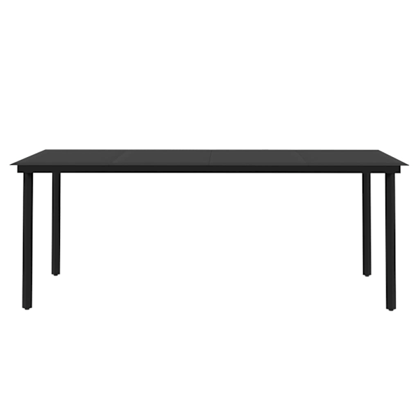 vidaXL Matgrupp för trädgården 7 delar med dynor konstrotting och glas Svart