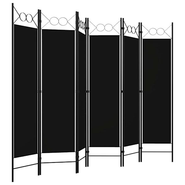 vidaXL Rumsavdelare 6 paneler svart 240x180 cm Svart