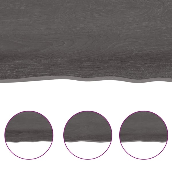 vidaXL Bordsskiva mörkbrun 100x60x(2-4) cm behandlad massiv ek Brun