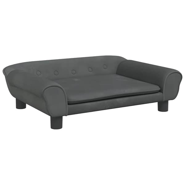 vidaXL Hundbädd mörkgrå 70x48x22 cm sammet Grå