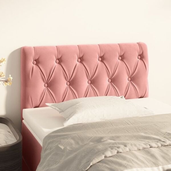 vidaXL Sänggavel rosa 80x7x78/88 cm sammet Rosa