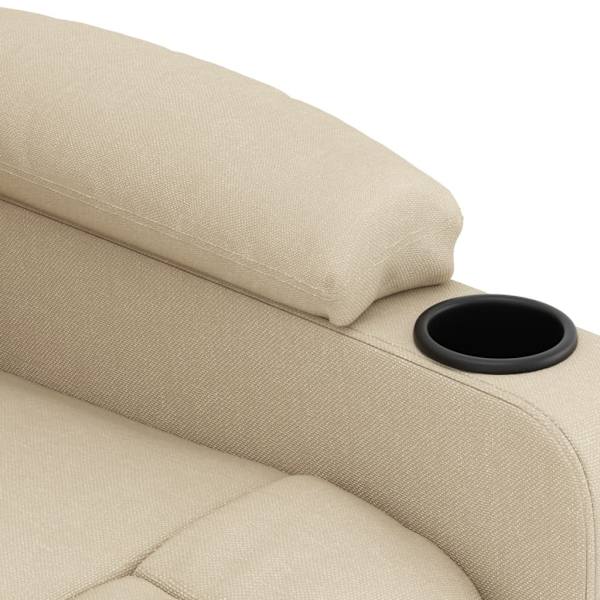 vidaXL Elektrisk reclinerfåtölj gräddvit tyg Kräm