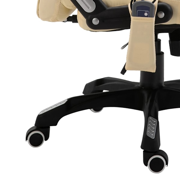 vidaXL Massagekontorsstol gräddvit konstläder Creme