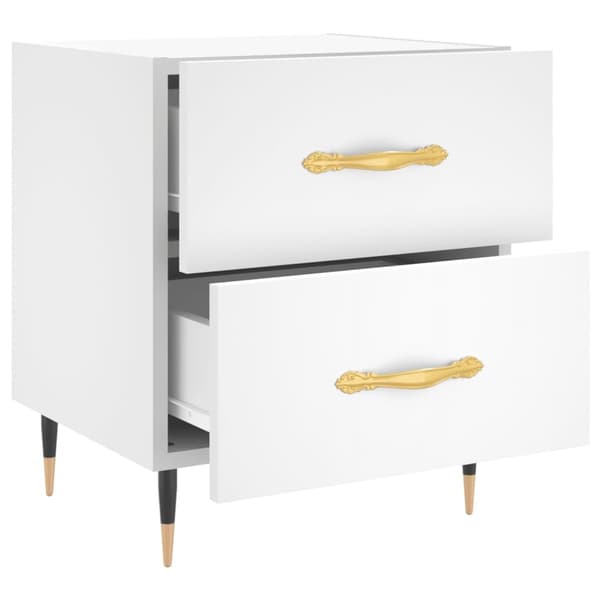 vidaXL Sängbord 2 st vit 40x35x47,5 cm konstruerat trä Vit