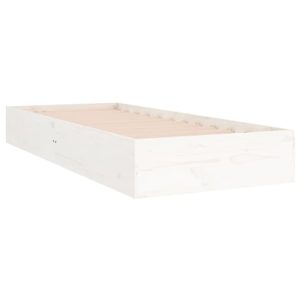 vidaXL Sängram vit massivt trä 75x190 cm Vit