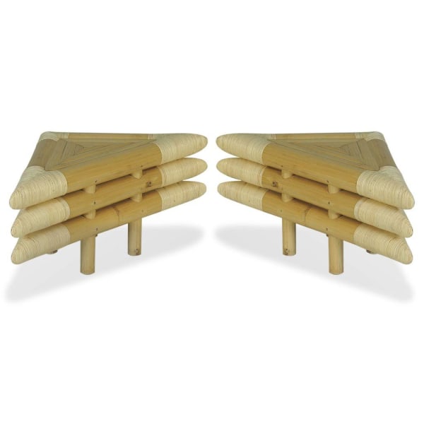vidaXL Sängbord 2 st 60x60x40 cm bambu naturlig Brun