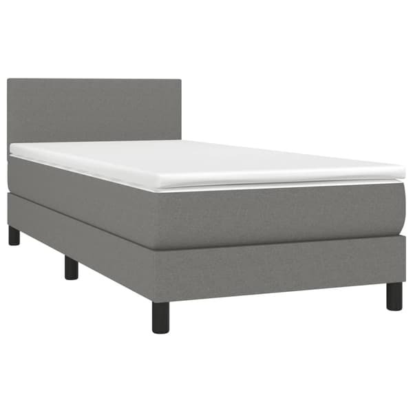 vidaXL Ramsäng med madrass mörkgrå 100x200 cm tyg Grå