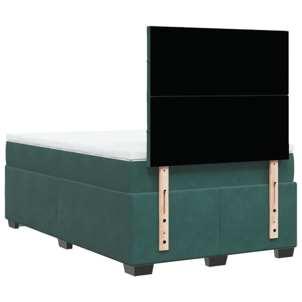 vidaXL Ramsäng med madrass mörkgrön 120x190 cm sammet Grön