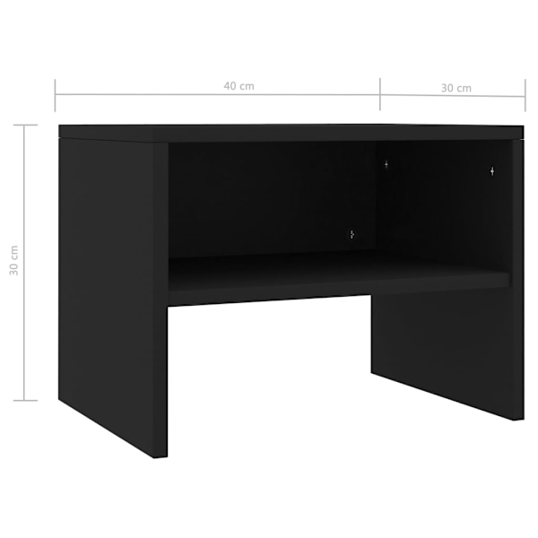 vidaXL Sängbord svart 40x30x30 cm konstruerat trä Svart