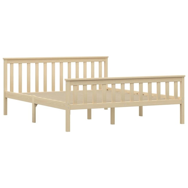 vidaXL Sängram naturfärgad massiv furu 160x200 cm Brun