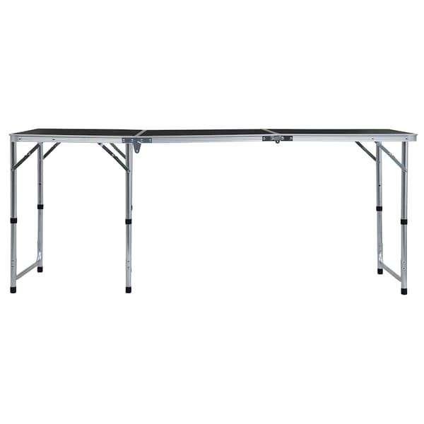 vidaXL Hopfällbart campingbord grå aluminium 180x60 cm grå