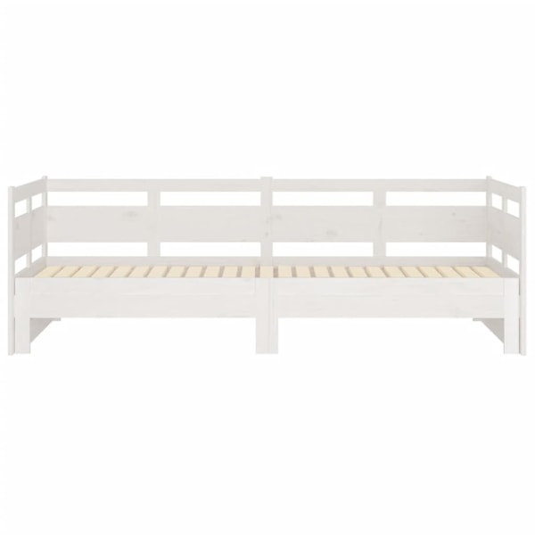 vidaXL Dagbädd utdragbar vit massiv furu 2x(90x200) cm Vit