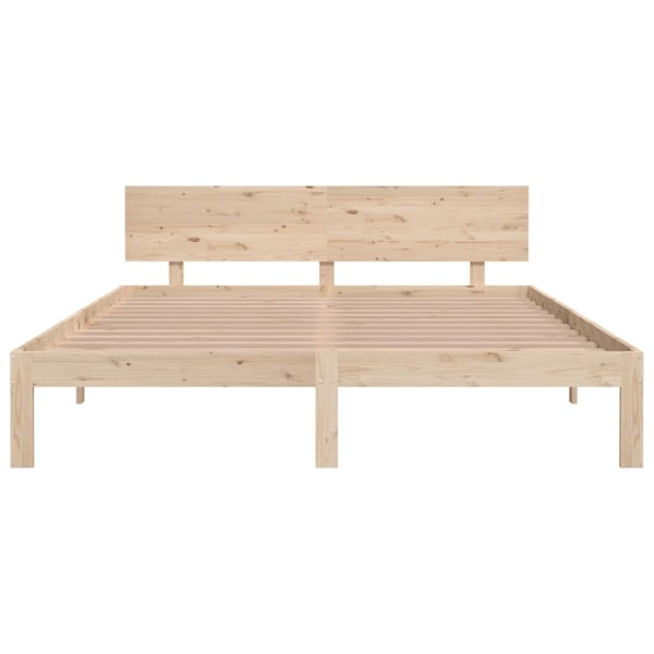 vidaXL Sängram massiv furu 160x200 cm Brun
