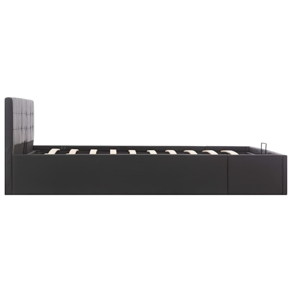 vidaXL Sängram hydraulisk förvaring svart konstläder 160x200 cm Svart