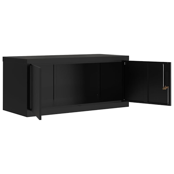 vidaXL Dokumentskåp svart 90x40x40 cm stål Svart