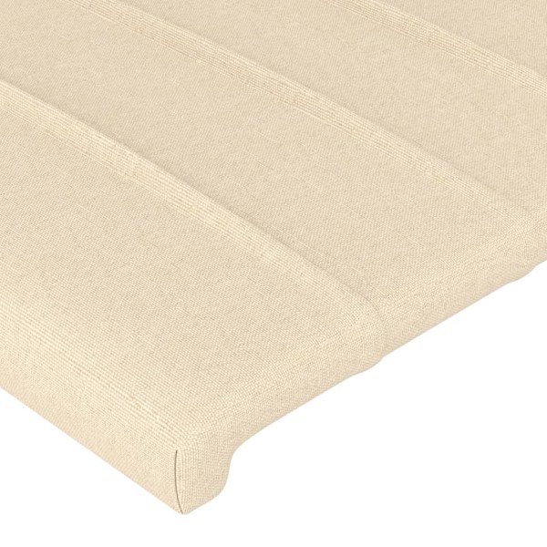 vidaXL Sänggavel med kanter gräddvit 93x23x78/88 cm tyg Kräm