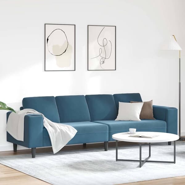 vidaXL Vardagsrumsoffa Blå 250 x 77 x 76 cm Blå