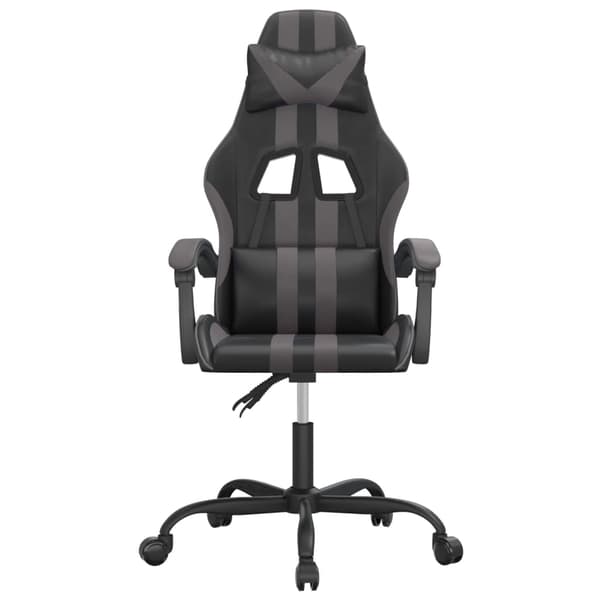 vidaXL Gamingstol svart och grå konstläder Grå