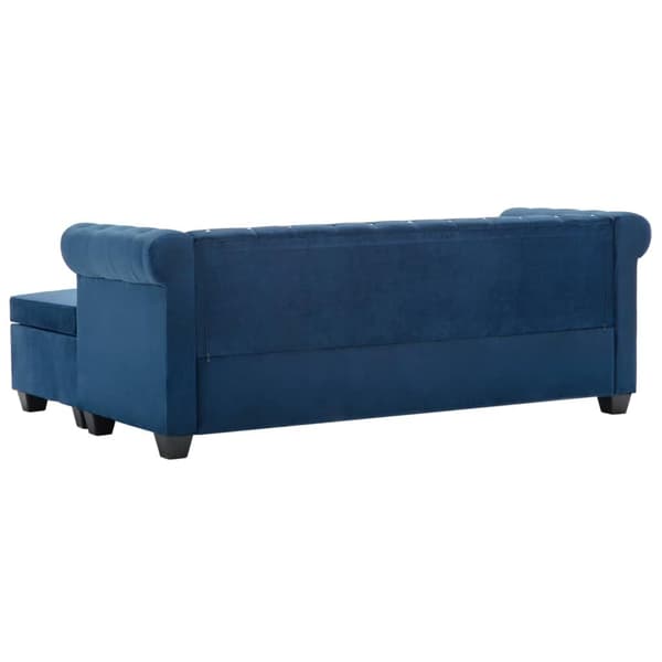 vidaXL Chesterfieldsoffa L-formad sammet 199x142x72 cm blå Blå