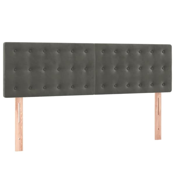 vidaXL Ramsäng med madrass & LED mörkgrå 140x190 cm sammet Grå
