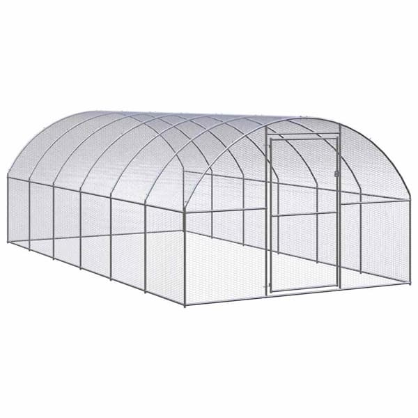 vidaXL Hönsbur för utomhusbruk 3x6x2 m galvaniserat stål Silver