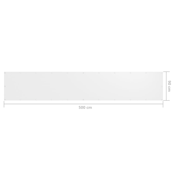 vidaXL Balkongskärm vit 90x500 cm oxfordtyg Vit