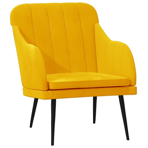 vidaXL Fåtölj gul 63x76x80 cm sammet Gul