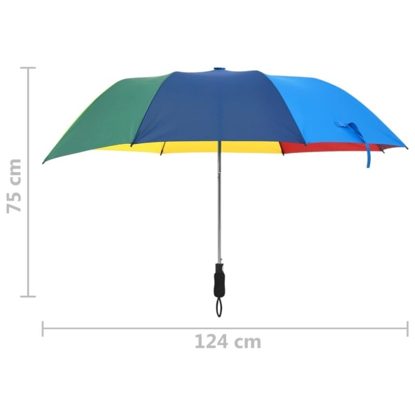 vidaXL Paraply automatisk hopfällbart flerfärgad 124 cm multifärg