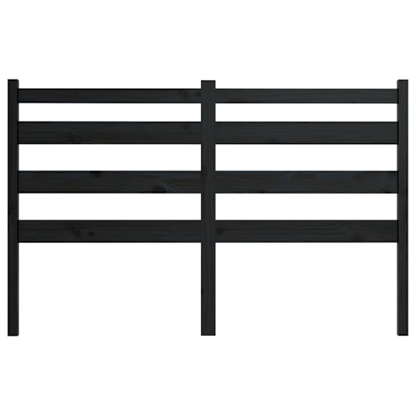 vidaXL Sänggavel svart 186x4x100 cm massiv furu Svart