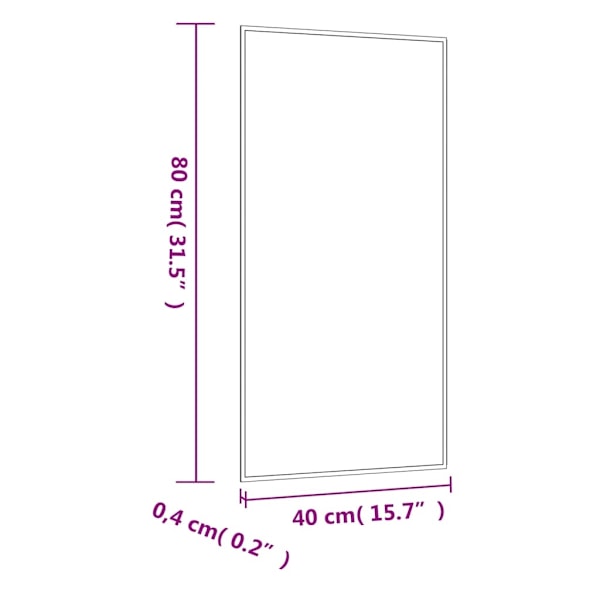 vidaXL Väggspegel 40x80 cm glas rektangulär Silver