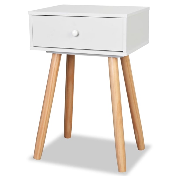 vidaXL Sängbord 2 st massiv furu 40x30x61 cm vit Vit