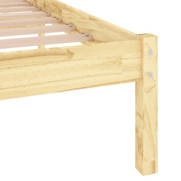 vidaXL Sängram massiv furu 160x200 cm Brun