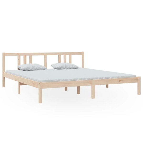 vidaXL Sängram massivt trä 180x200 cm Brun