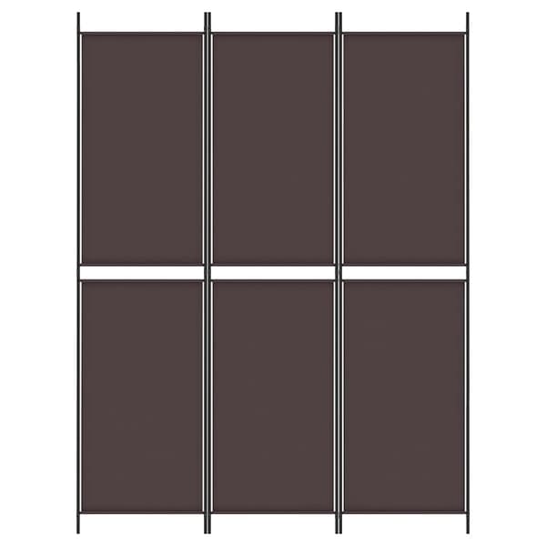vidaXL Rumsavdelare 3 paneler 150 x 200 cm brun tyg Brun