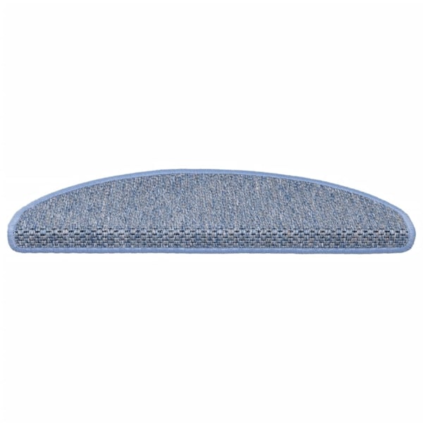 vidaXL Trappstegsmattor självhäftande sisal 15 st 56x17x3 cm blå Blå