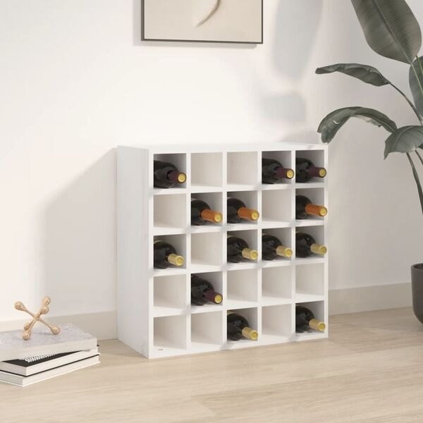 vidaXL Vinskåp vit 56x25x56 cm massiv furu Vit