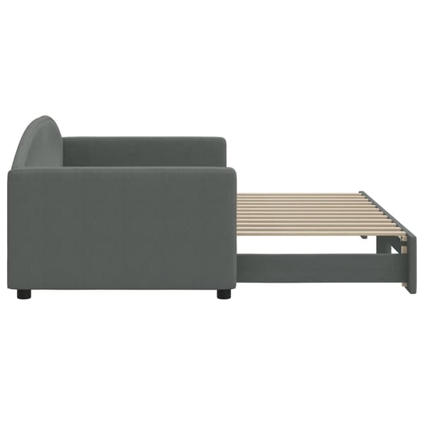 vidaXL Dagbädd utdragbar mörkgrå 90x200 cm tyg Grå