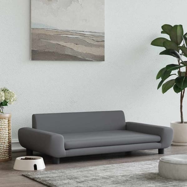 vidaXL Hundbädd mörkgrå 100x54x33 cm sammet Grå