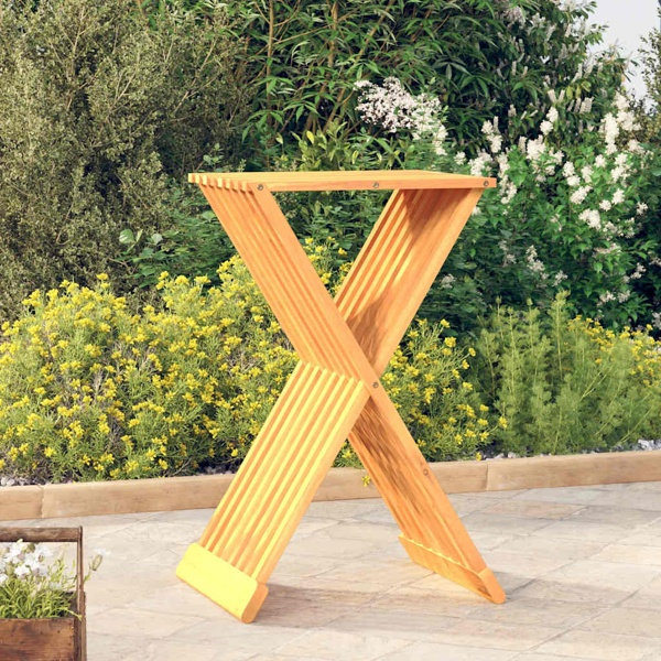 vidaXL Hopfällbar pall 40x32,5x70 cm massiv teak Brun