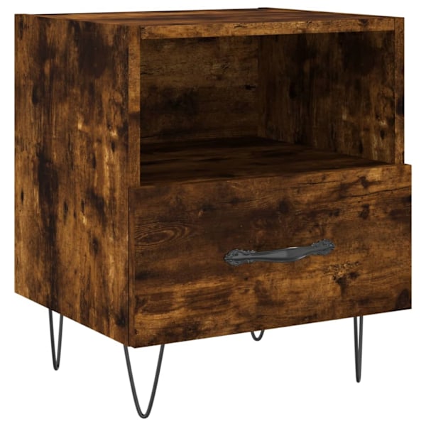 vidaXL Sängbord 2 st rökfärgad ek 40x35x47,5 cm konstruerat trä Brun